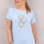 Bluzka damska plus size w dmuchawce niebieska