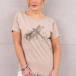 Bluzka damska plus size z ważką beżowa