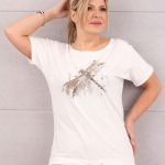 Bluzka damska plus size z ważką biała