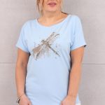 Bluzka damska plus size z ważką niebieska