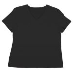 Czarny t-shirt damski z dekoltem V