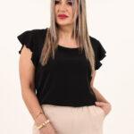 Elegancka bluzka z falbankami czarna