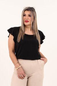 Elegancka bluzka z falbankami czarna