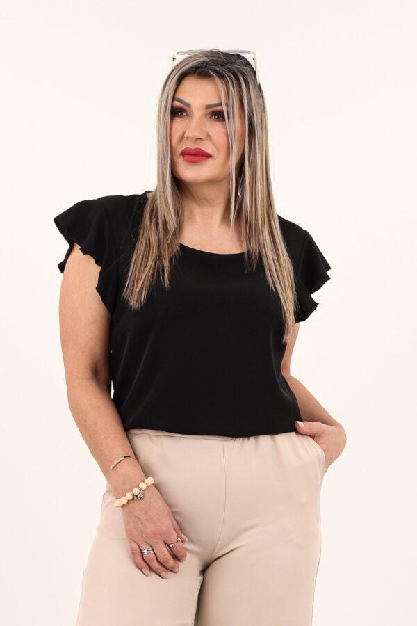 Elegancka bluzka z falbankami czarna