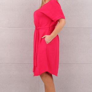 luzna-sukienka-wiazana-w-talii-czerwona (5)