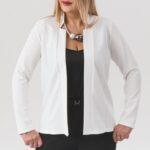 Narzutka gładka z kołnierzem biała