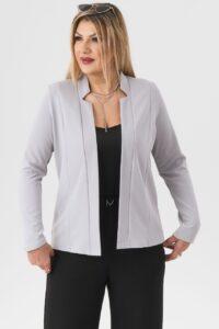 Narzutka gładka z kołnierzem szara