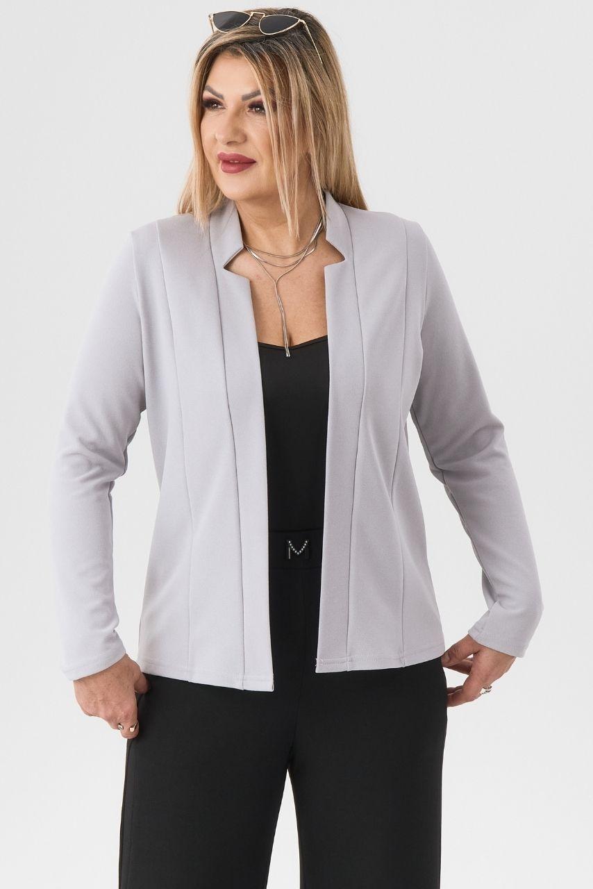 Narzutka gładka z kołnierzem szara