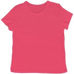 Różowy t-shirt damski z okrągłym dekoltem