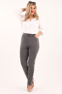 Spodnie z gumką w pasie szare