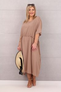 Sukienka ściągana w pasie cappuccino