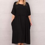 Sukienka ściągana w pasie czarna