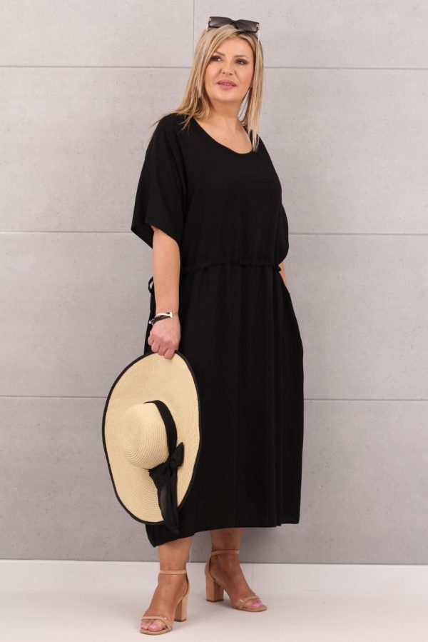 Sukienka ściągana w pasie czarna
