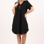 Sukienka z guzikami z przodu czarna