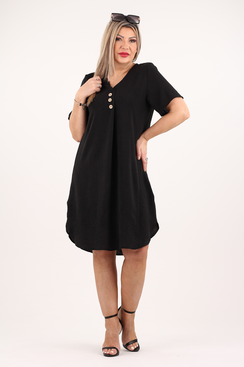 Sukienka z guzikami z przodu czarna