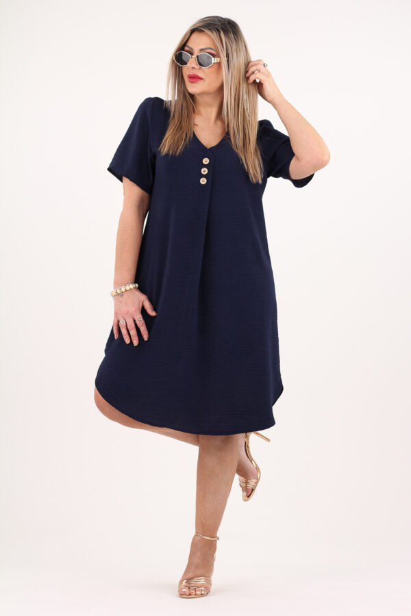 Sukienka z guzikami z przodu granatowa