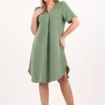 Sukienka z guzikami z przodu zielona