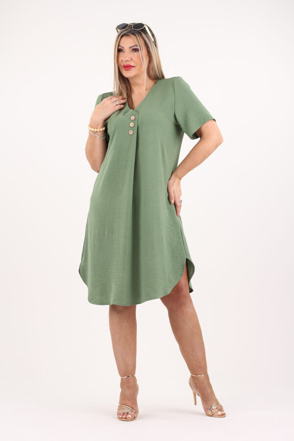 Sukienka z guzikami z przodu zielona