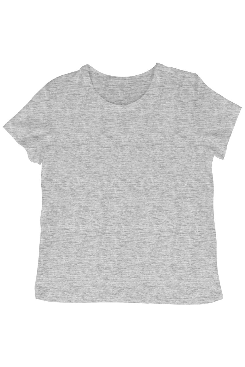 Szary t-shirt damski z okrągłym dekoltem