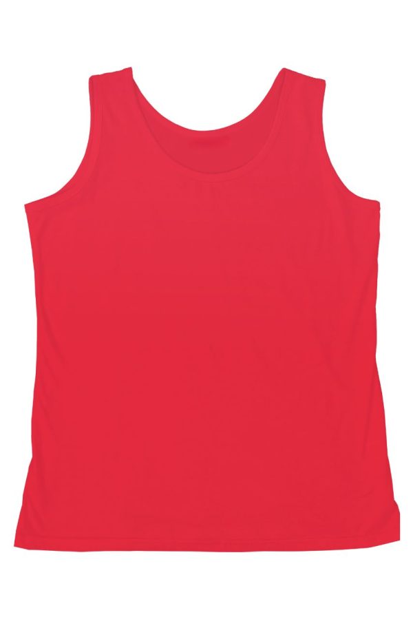 Czerwony podkoszulek damski na ramiączkach