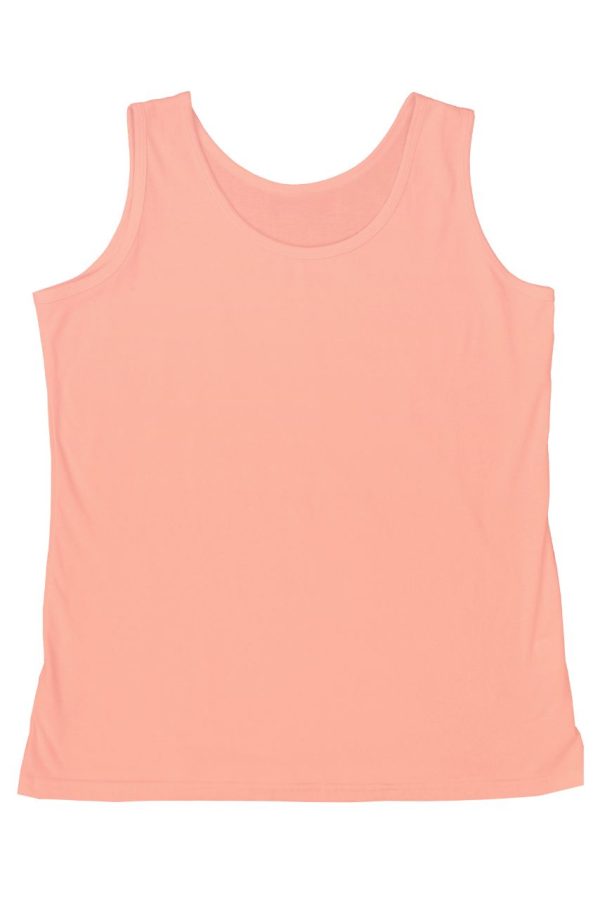 Łososiowy podkoszulek damski na ramiączkach