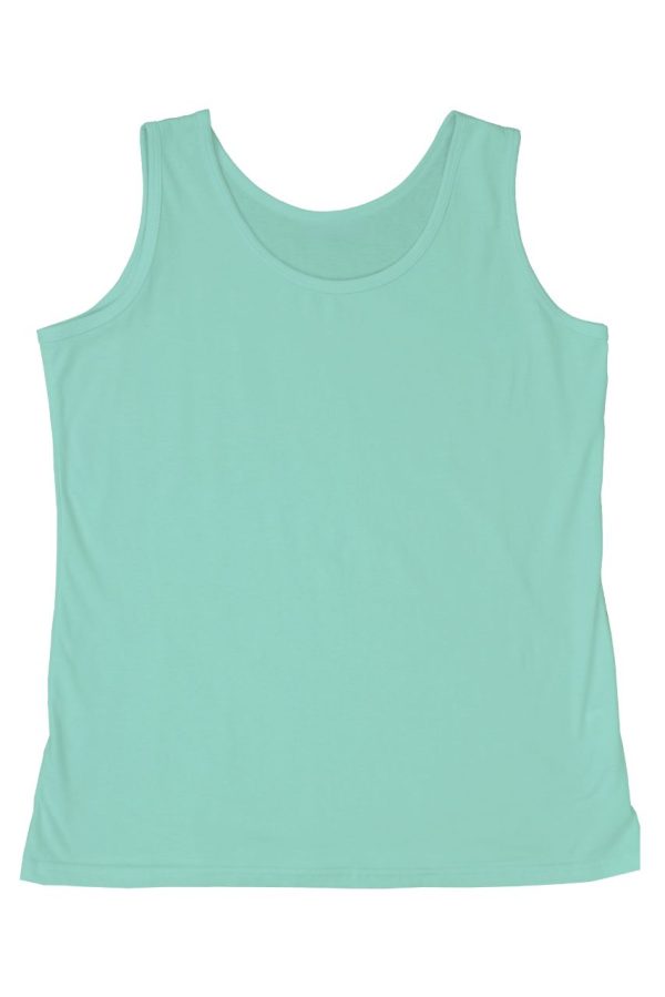 Miętowy podkoszulek damski na ramiączkach