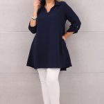Tunika damska plus size granatowa