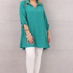 Tunika damska plus size morska