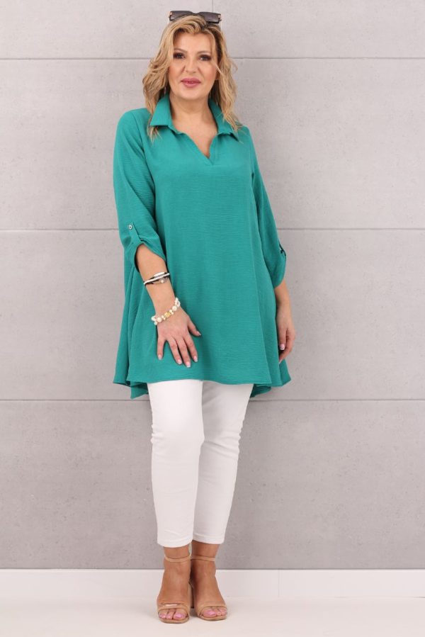 Tunika damska plus size morska