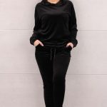 Welurowy komplet dresowy czarny
