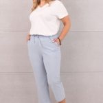 Spodnie rybaczki damskie na lato błękitne