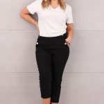 Spodnie rybaczki z ozdobnymi guzikami czarne