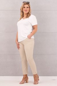 Letnie spodnie damskie 7/8 beżowe