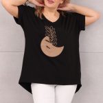 Luźna bluzka ze zdobieniem czarna