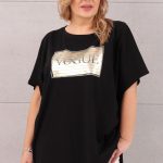 Bluzka z napisem vogue czarna