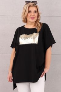 Bluzka z napisem vogue czarna