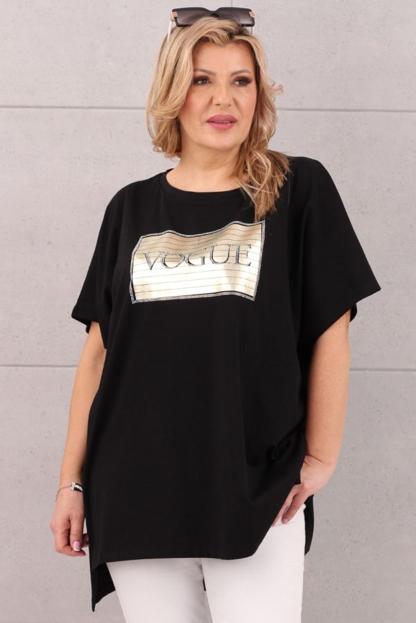 Bluzka z napisem vogue czarna