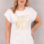 Biała koszulka ze złotym nadrukiem