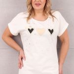 Biała bluzka damska w serca