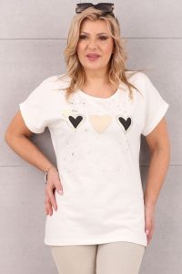 Biała bluzka damska w serca