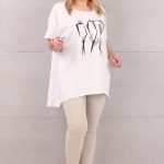 Tunika z krótkim rękawem plus size biała
