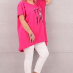 Tunika z krótkim rękawem plus size różowa