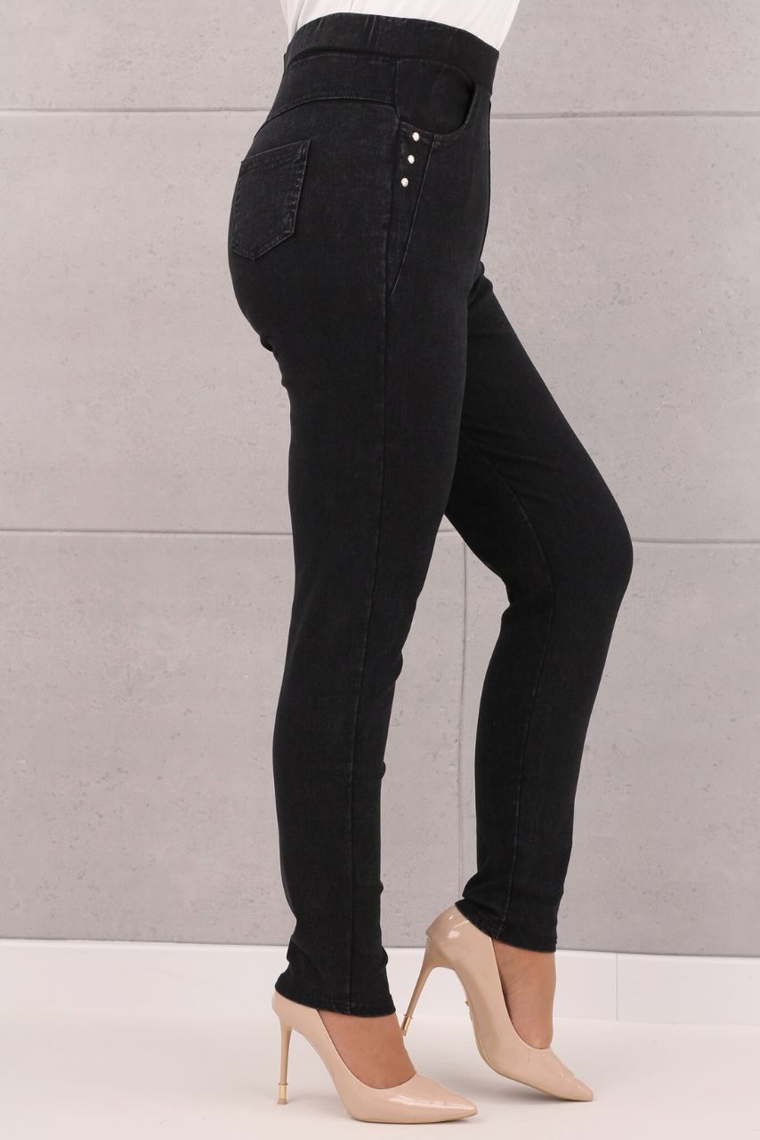 Spodnie jeansowe damskie elastyczne czarne