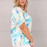 elegancka-bluzka damska-z-krotkim-rekawem-pastelowa (2)