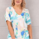 Elegancka bluzka z krótkim rękawem pastelowa