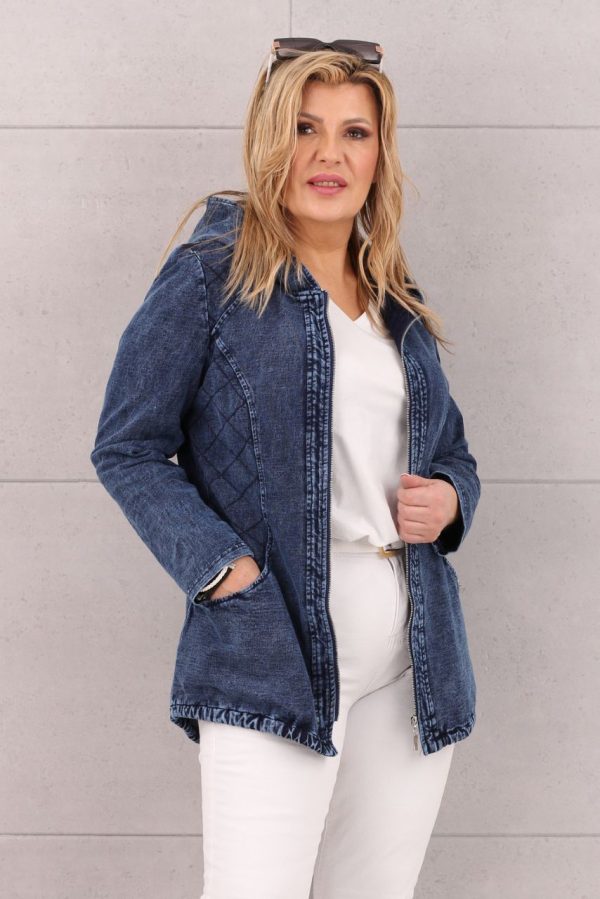 Parka jeansowa z kapturem