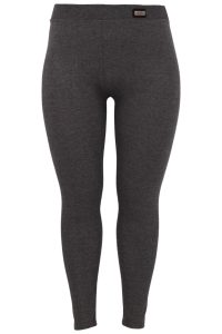 Legginsy prążkowane z wysokim stanem szare