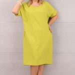 Letnia sukienka z kieszeniami limonkowa