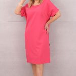 Letnia sukienka z kieszeniami różowa