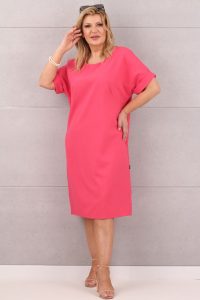 Letnia sukienka z kieszeniami różowa